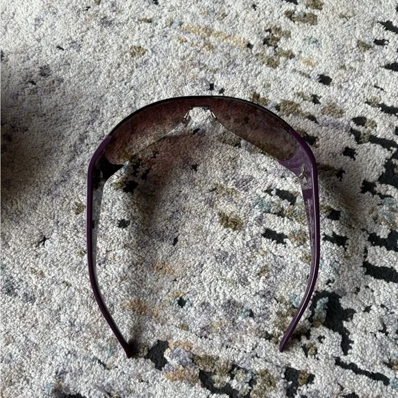 Y2K Dolce & Gabbana Shield Purple Rhinestone Sunglasses, D&G 8037B - Picture 12 of 15